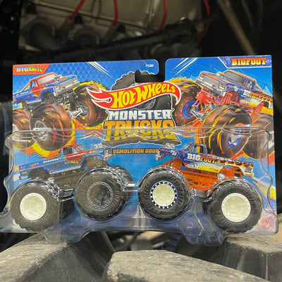 SALE: 2-Pack Big Bite vs. BIGFOOT 1:64 Scale Hot Wheels Die-Cast Toy Set