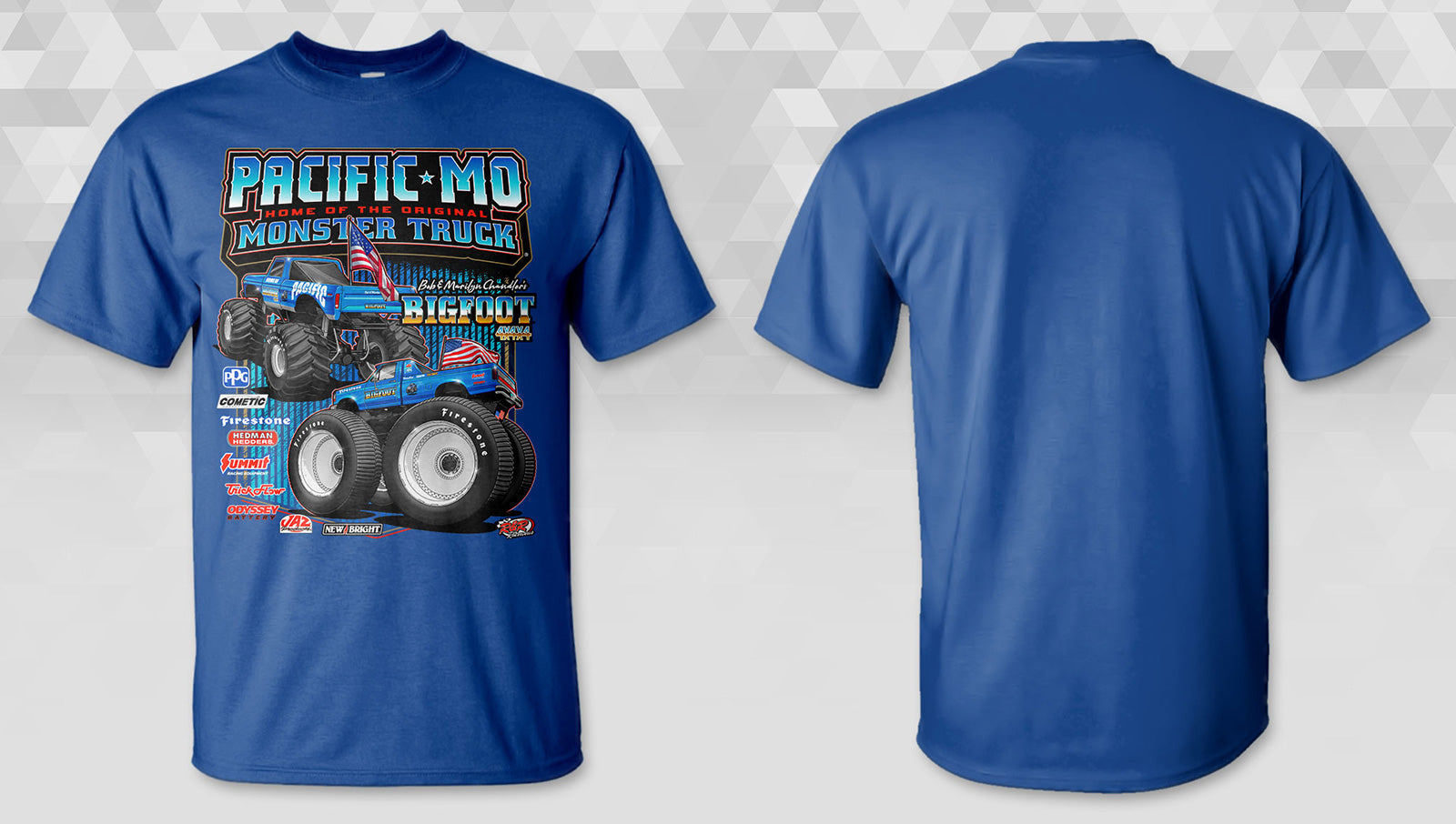 Pacific, MO BIGFOOT 5 & 10 Royal Blue T-Shirt