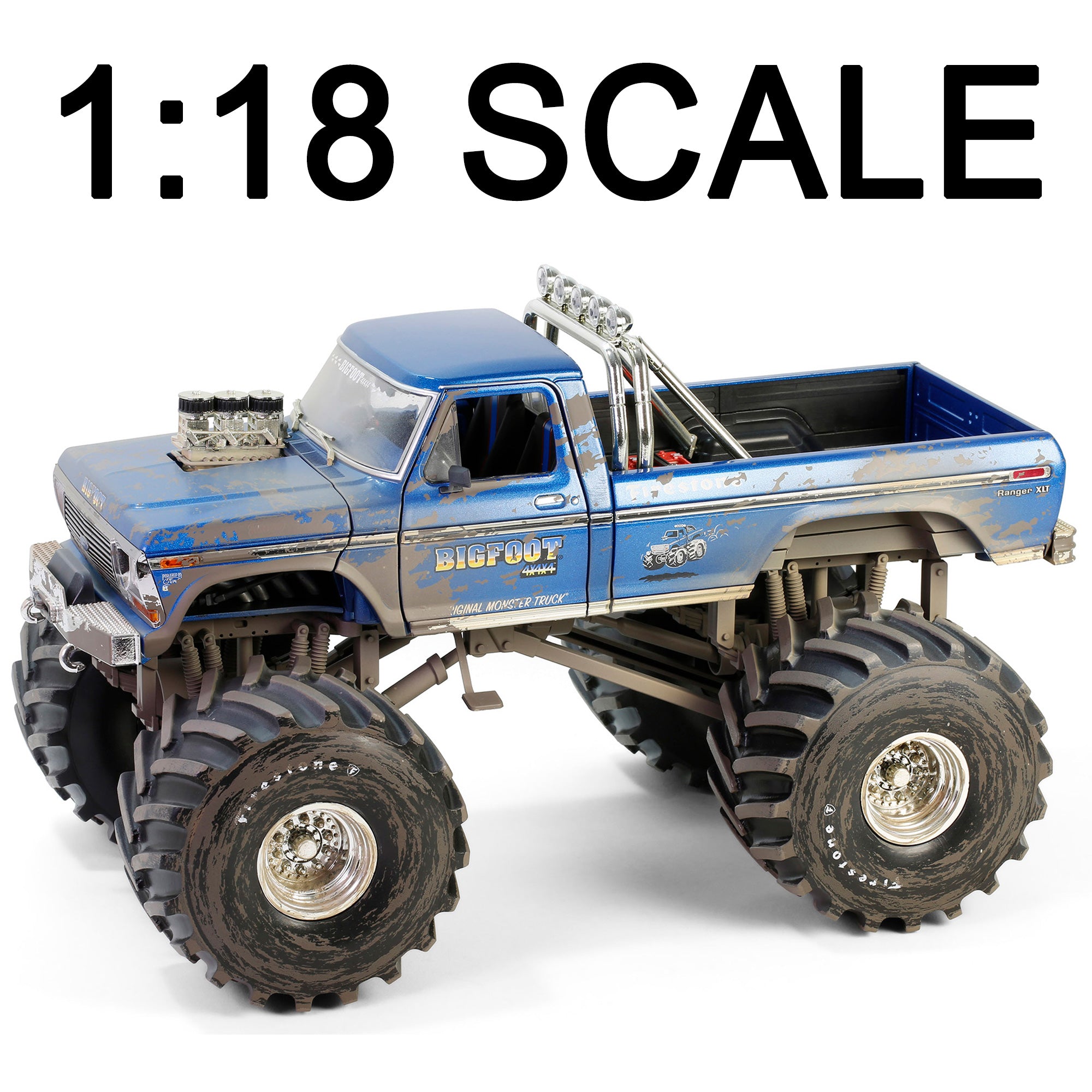 NOT A TOY - Greenlight 1:18 Scale BIGFOOT 1 w/66" Tires MUDDY