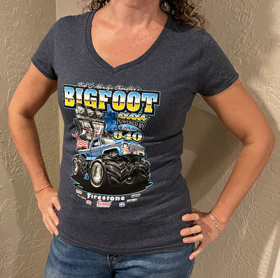 Ladies BIGFOOT #1 V-Neck T-Shirt