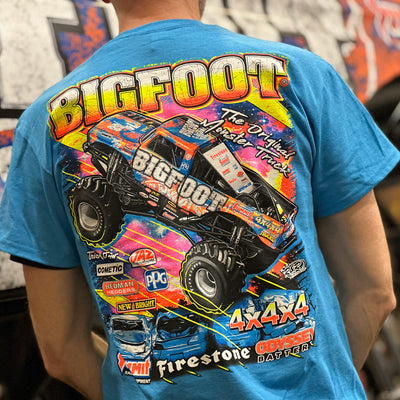 Fluorescent Print Heather Sapphire* BIGFOOT T-Shirt