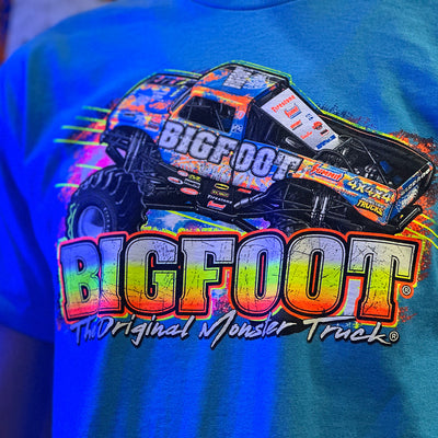 Fluorescent Print Heather Sapphire* BIGFOOT T-Shirt