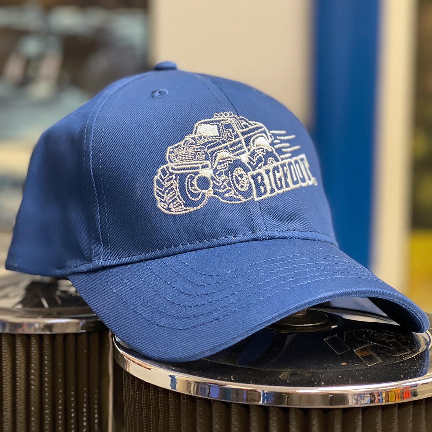 Youth Blue Embroidered Hat W/Cartoon BIGFOOT