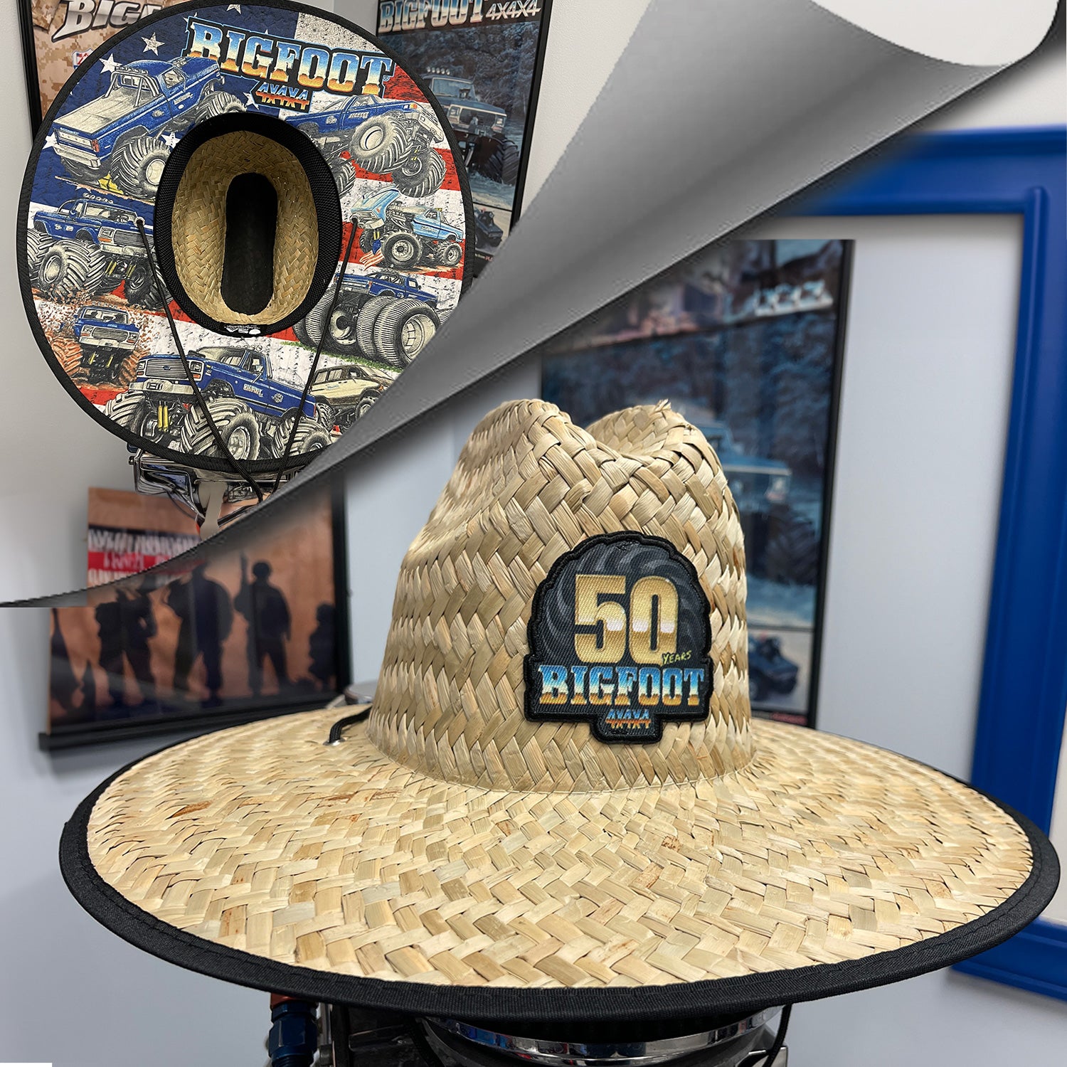 50th Anniversary Straw Hat With Classic Images Underneath