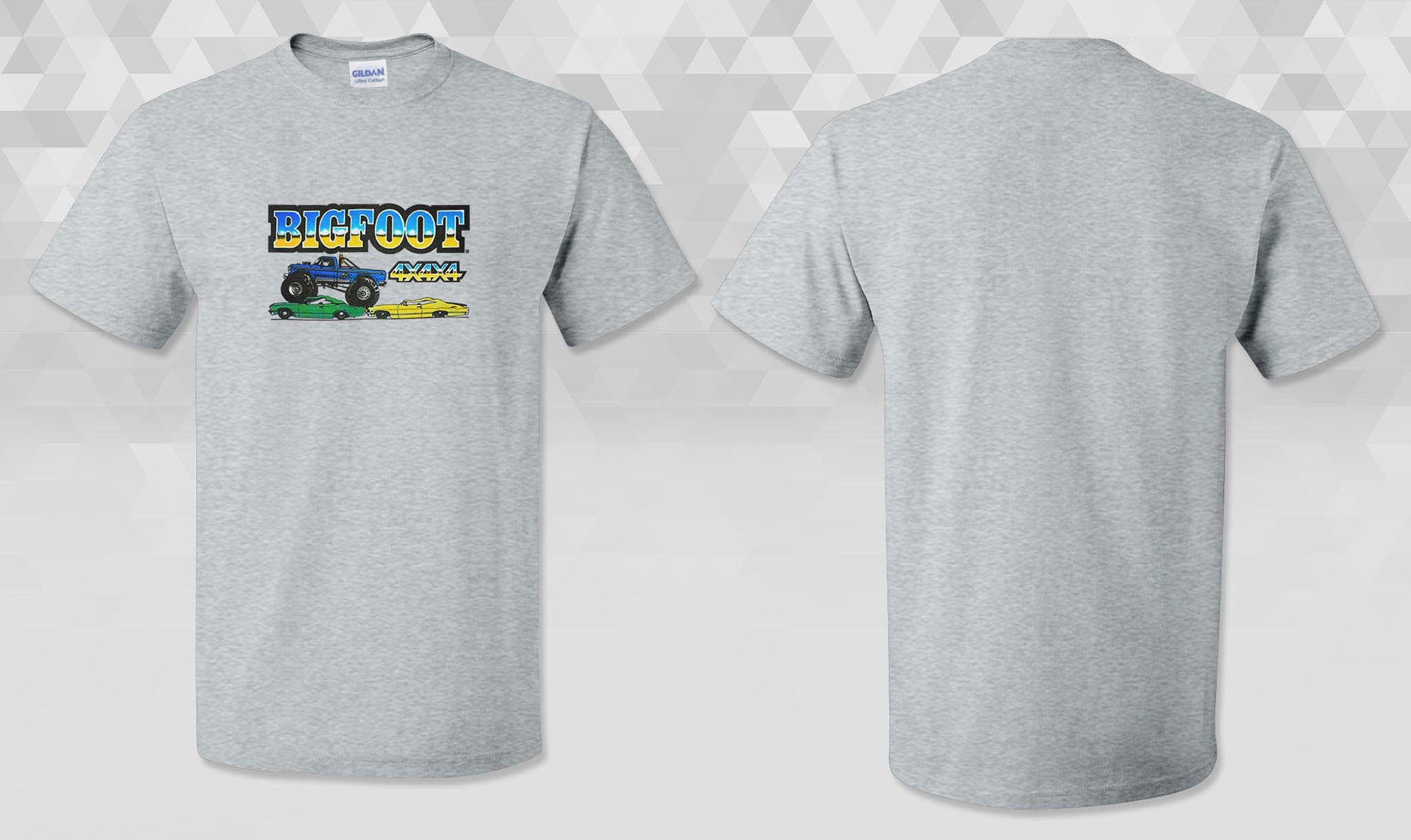 Vintage BIGFOOT Car Crush Adult T-Shirt