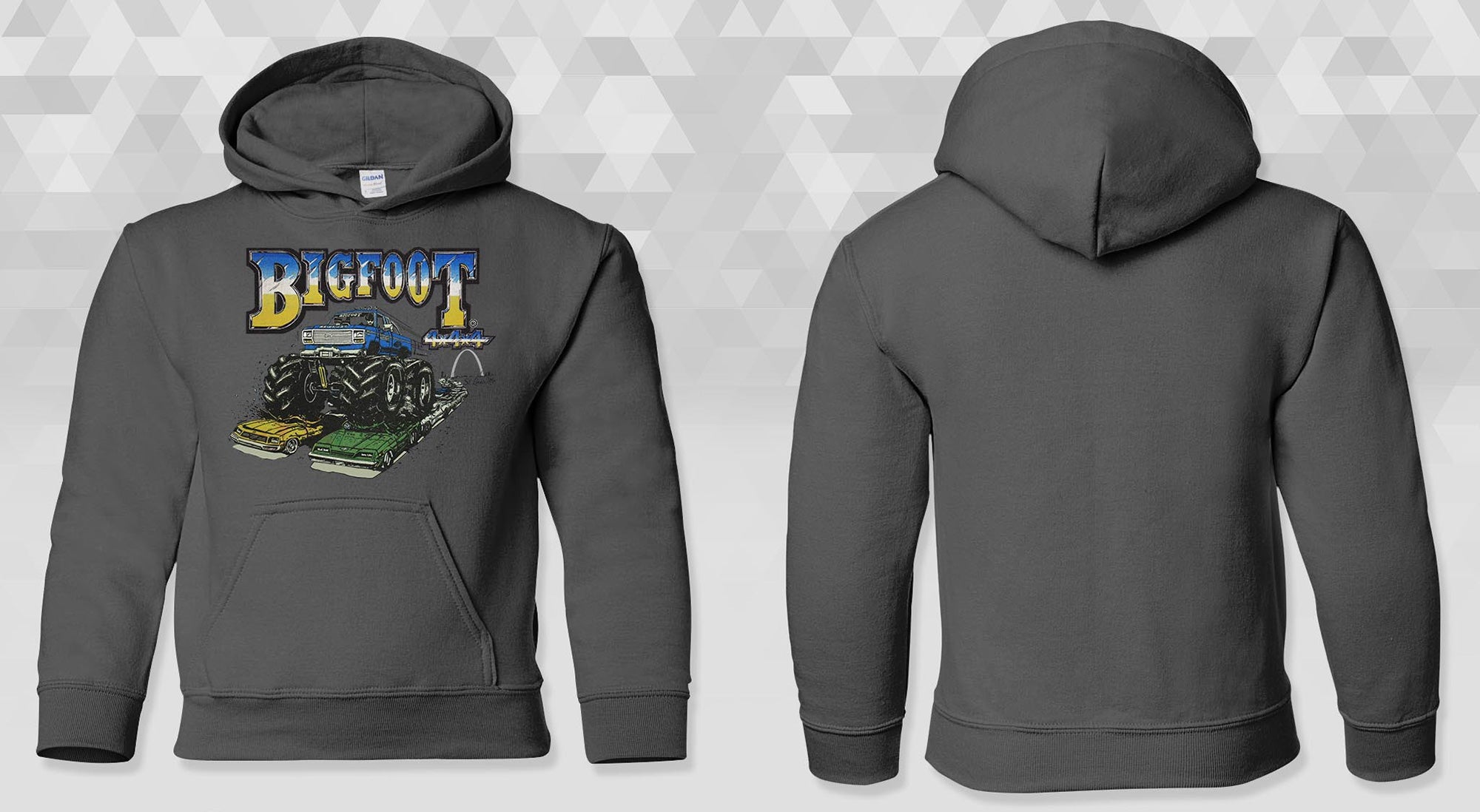 Retro BIGFOOT Charcoal Gildan Hoodie