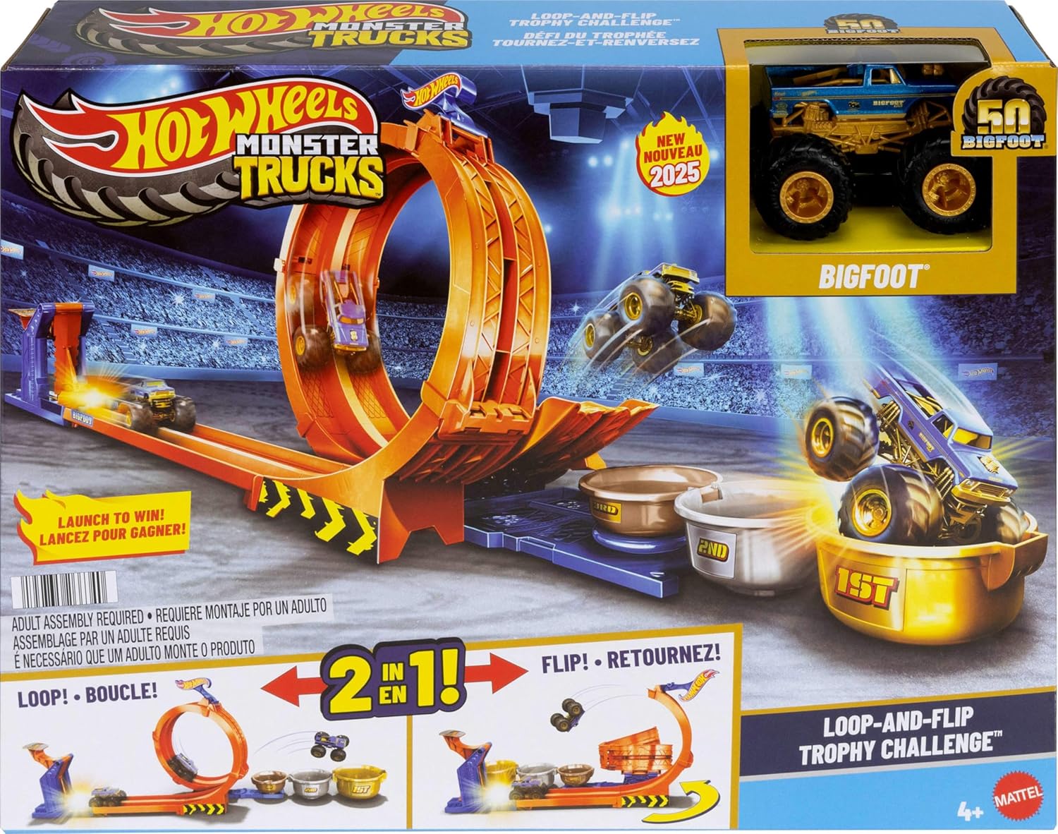 Hot Wheels Loop-And-Flip Trophy Challenge 1:64 Scale Toy Track Set