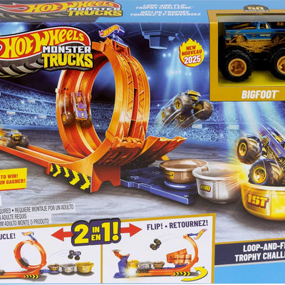 Hot Wheels Loop-And-Flip Trophy Challenge 1:64 Scale Toy Track Set