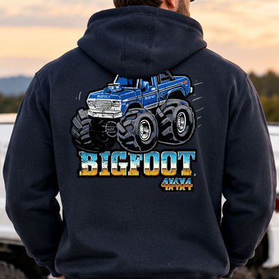 CARHARTT Navy Blue Distressed BIGFOOT Cartoon Hoodie