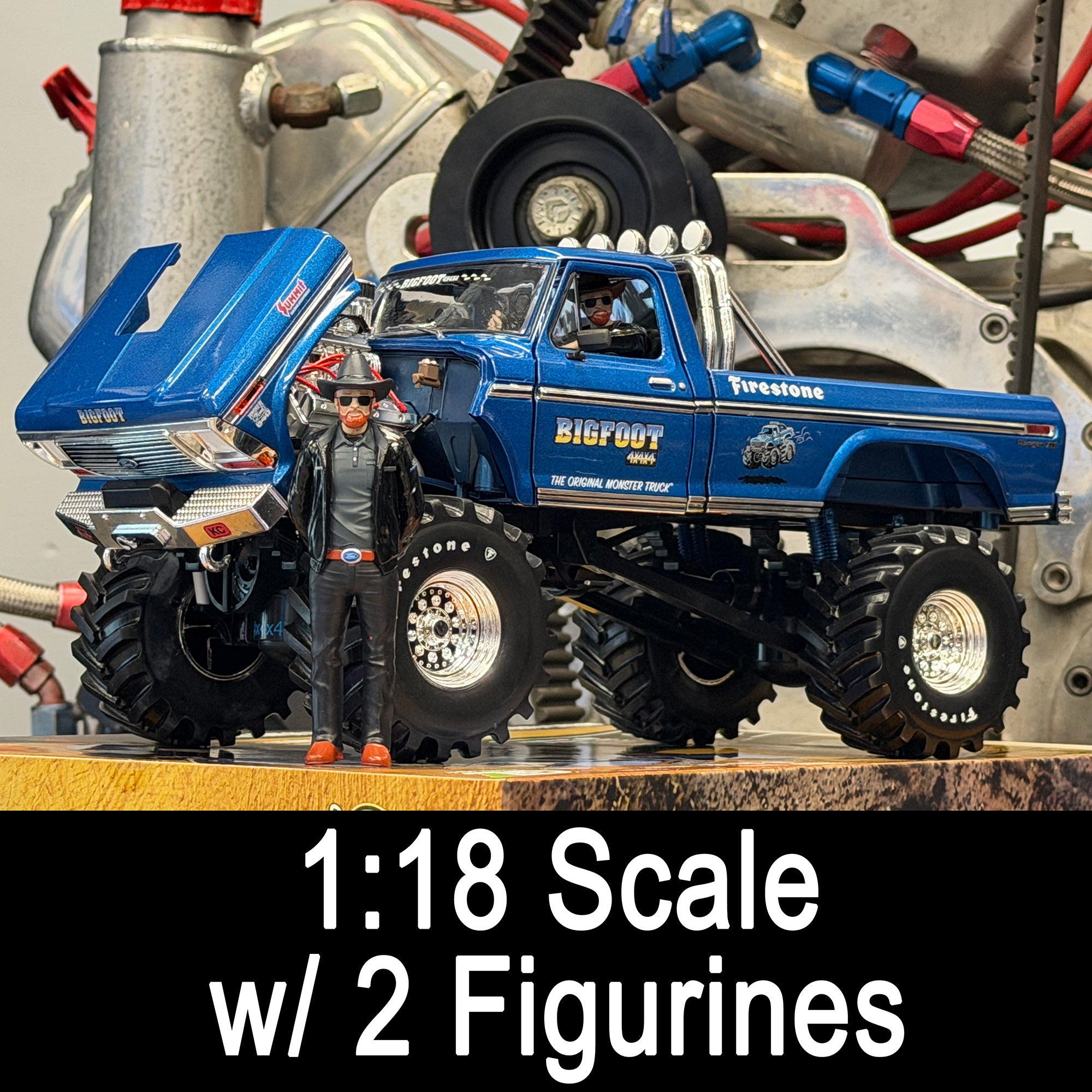 NOT A TOY - 1:18 Greenlight Col. BIGFOOT #1 Die-Cast W/ 2 Figurines