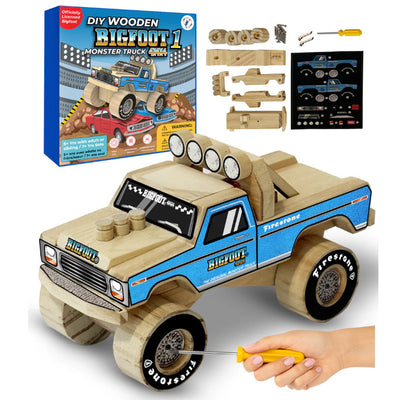 DIY BIGFOOT #1 Wooden Monster Truck Kit 5" w/Stickers