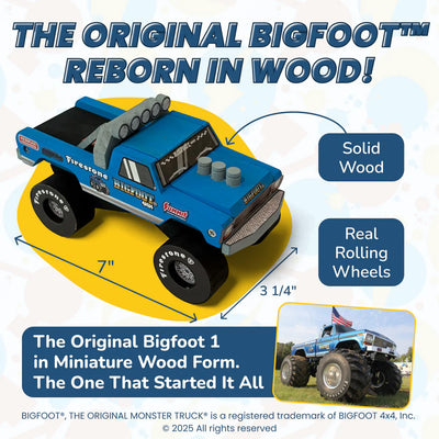 DIY BIGFOOT #1 Wooden Monster Truck Kit 7" w/Stickers & Paint