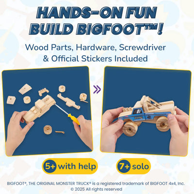 DIY BIGFOOT #1 Wooden Monster Truck Kit 5" w/Stickers