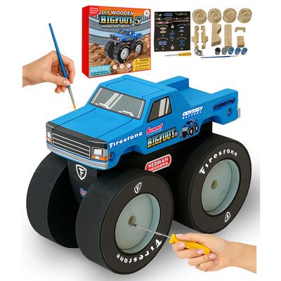DIY BIGFOOT #5 Wooden Monster Truck Kit 7" w/Stickers & Paint