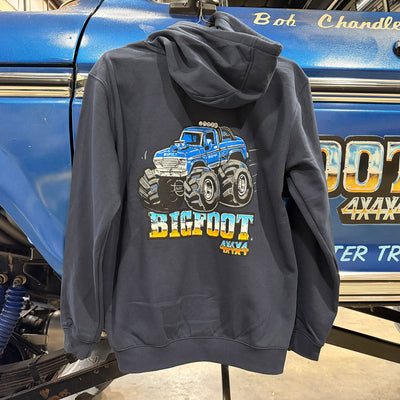 CARHARTT Navy Blue Distressed BIGFOOT Cartoon Hoodie