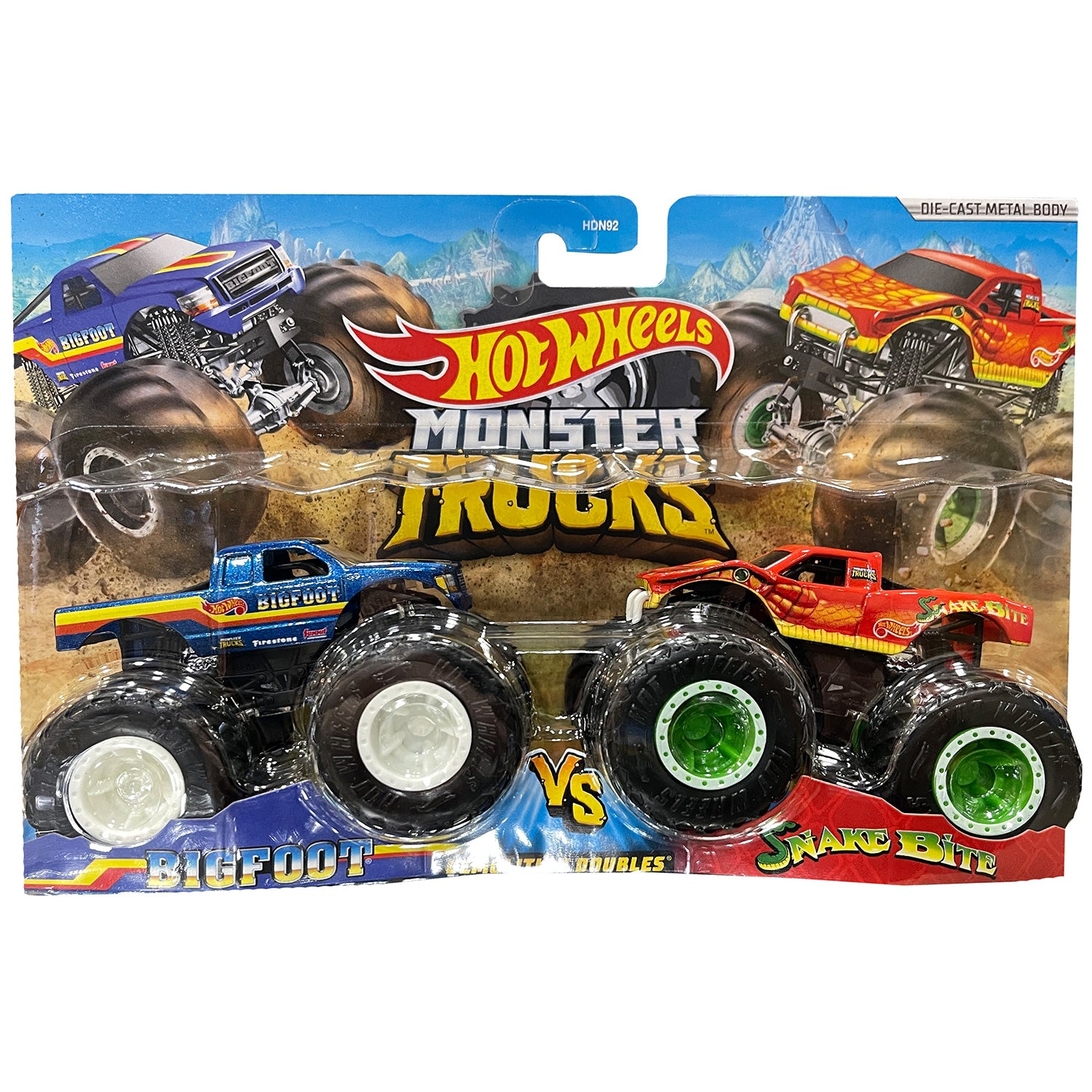 SALE: 2-Pack BIGFOOT vs. Red Snake Bite 1:64 Scale Hot Wheels Die-Cast Toy Set