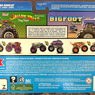 BIGFOOT vs. Green Snake Bite 2-Pack Hot Wheels Die-Cast Toy Set